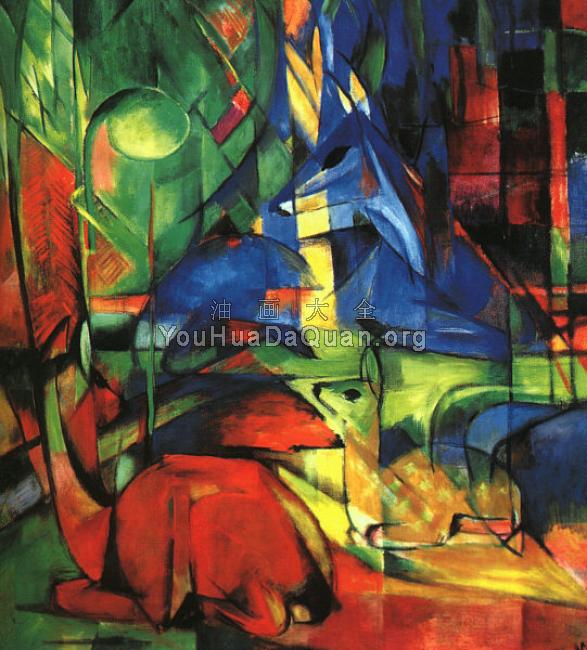 Rehe im Walde - 弗朗茨·马克